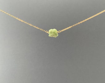 RAW PERIDOT Necklace, Raw Crystal Necklace, August Birthstone Necklace, Raw Peridot Crystal Necklace