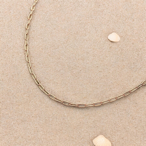Paperclip Chain Necklace – Long Oval Link Layering Necklace in 14k Gold Filled or Sterling Silver