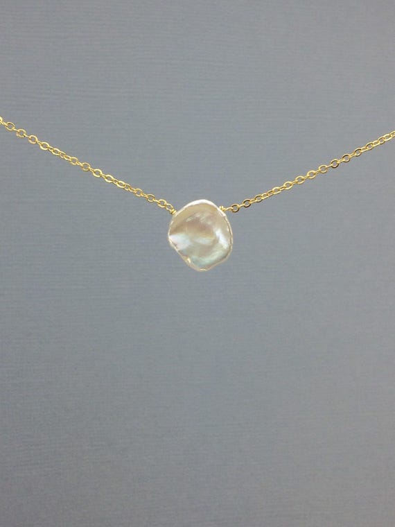 Keshi Pearl Necklace – Baroque Freshwater Pearl Jewelry – Elegant June Birthstone Gift