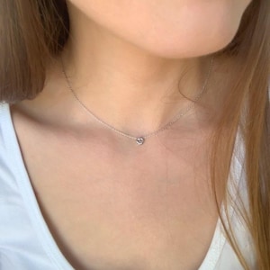 Tiny Skull Necklace – Mini Skull Pendant with Cubic Zirconia Eyes in White Gold Plated Sterling Silver