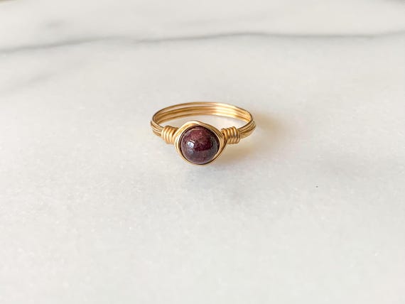 Watermelon Tourmaline Ring – Wire Wrapped Natural Gemstone Ring in 14k Gold Filled or Sterling Silver – Custom Handmade Jewelry