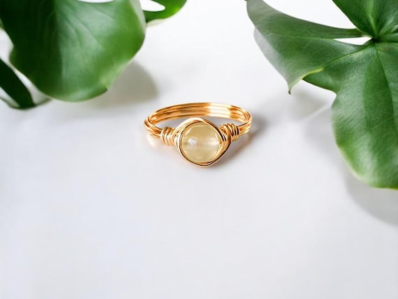 Prehnite Wire-Wrapped Ring – Natural Gemstone – 14k Gold-Filled or Sterling Silver – Any Size – Handmade Gift