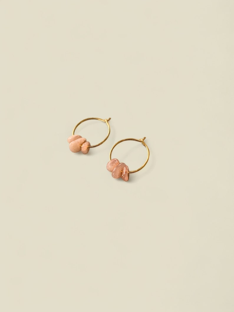 SUNSTONE Chip Small Hoop Earrings, 14k Gold Filled, Rose Gold Filled ...