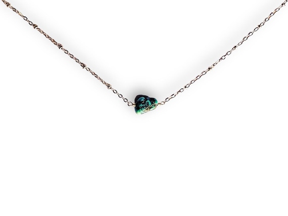 Turquoise Nugget Pendant Necklace – December Birthstone Jewelry in 14k Gold Filled or Sterling Silver