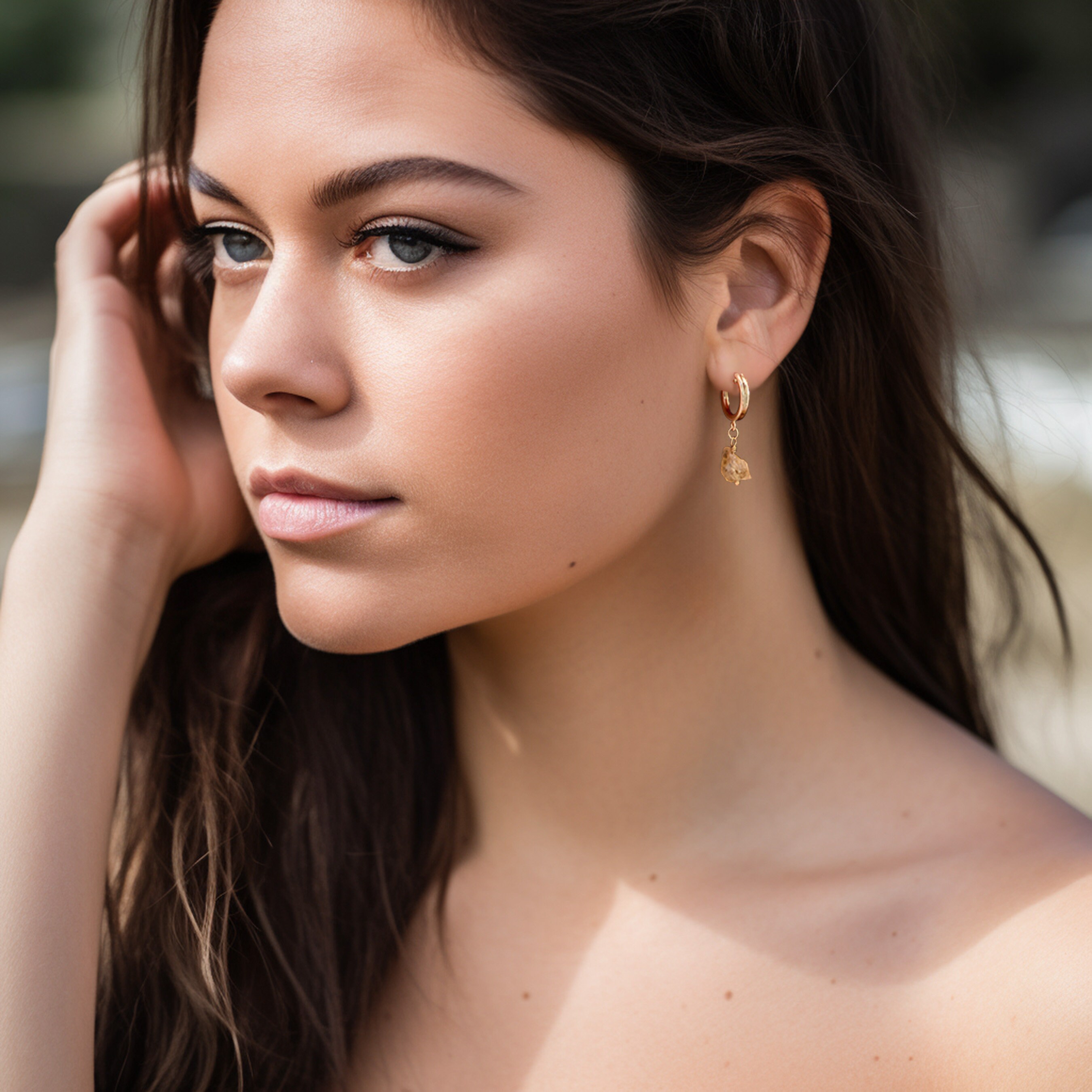 Raw crystal 2024 hoop earrings