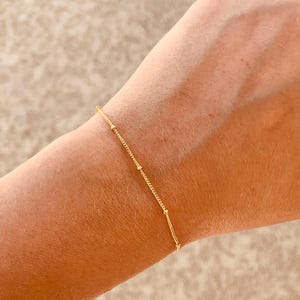 Satellite Chain Bracelet – Dainty Minimalist Gold Filled or Sterling Silver Layering Bracelet