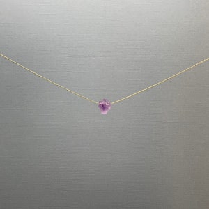 AMETHYST POINT BEADING Chain Necklace, Raw Crystal Necklace, Raw Amethyst Necklace, February Birthstone Necklace, February Birthday