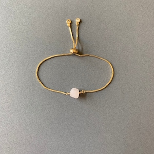 RAW ROSE QUARTZ Bracelet, Adjustable Bracelet, Crystal, Gold, Silver, or Rose Gold Adjustable Bracelet