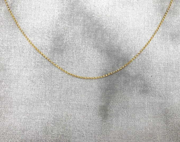 1.5mm 14k Gold Filled Rolo Chain Adjustable Necklace