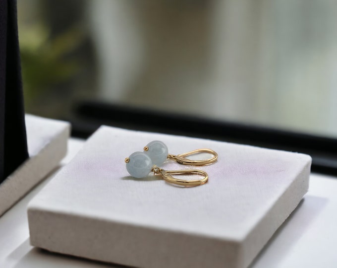 AQUAMARINE Drop Earrings, Birthday Gift Earrings, March Birthstone Earrings, Natural Gemstone Drop Earrings