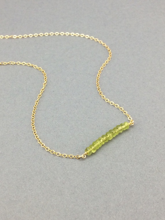 Peridot Bar Necklace