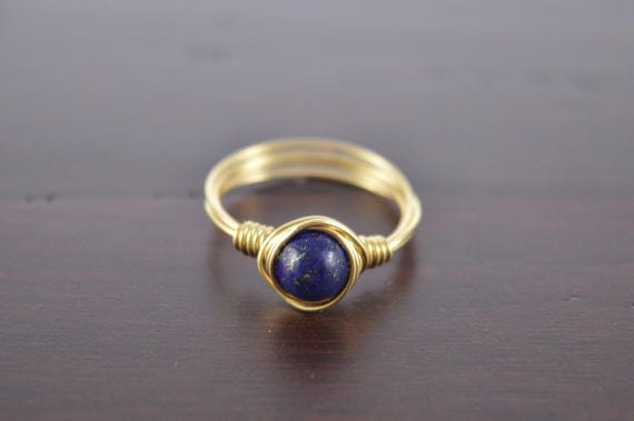 Lapis Lazuli Wire Ring