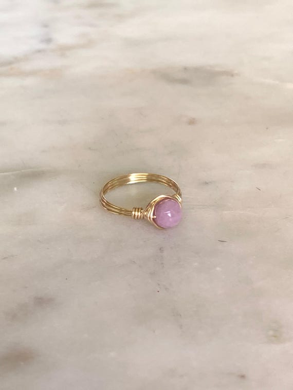 Purple Kunzite Wire Wrapped Ring – Gemstone Jewelry in 14k Gold Filled or Sterling Silver