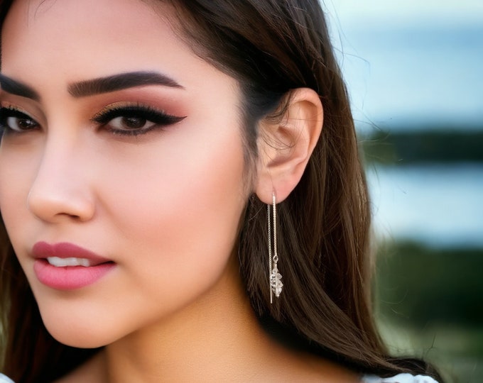 Multi Herkimer Diamond Hoops