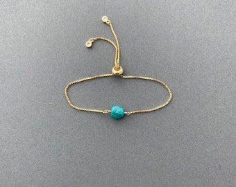 RAW TURQUOISE Nugget Bracelet, Adjustable Bracelet, Crystal, Gold, Silver, or Rose Gold Adjustable Bracelet