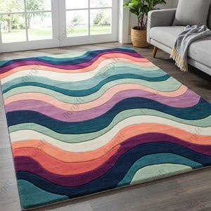 abstract wavy rug
hand tufted rug
multicolor rug
wool rug 8x10
modern area rug
custom rugs
tufting rug
9x12 rug
colorful rug
blue green cream rug
rugs for living room
contemporary rug
artistic rug