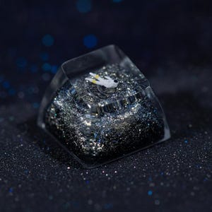 Handmade Resin Astronaut Keycap, Galaxy Space Keyboard Accent, Artisan MX Stem Keycap