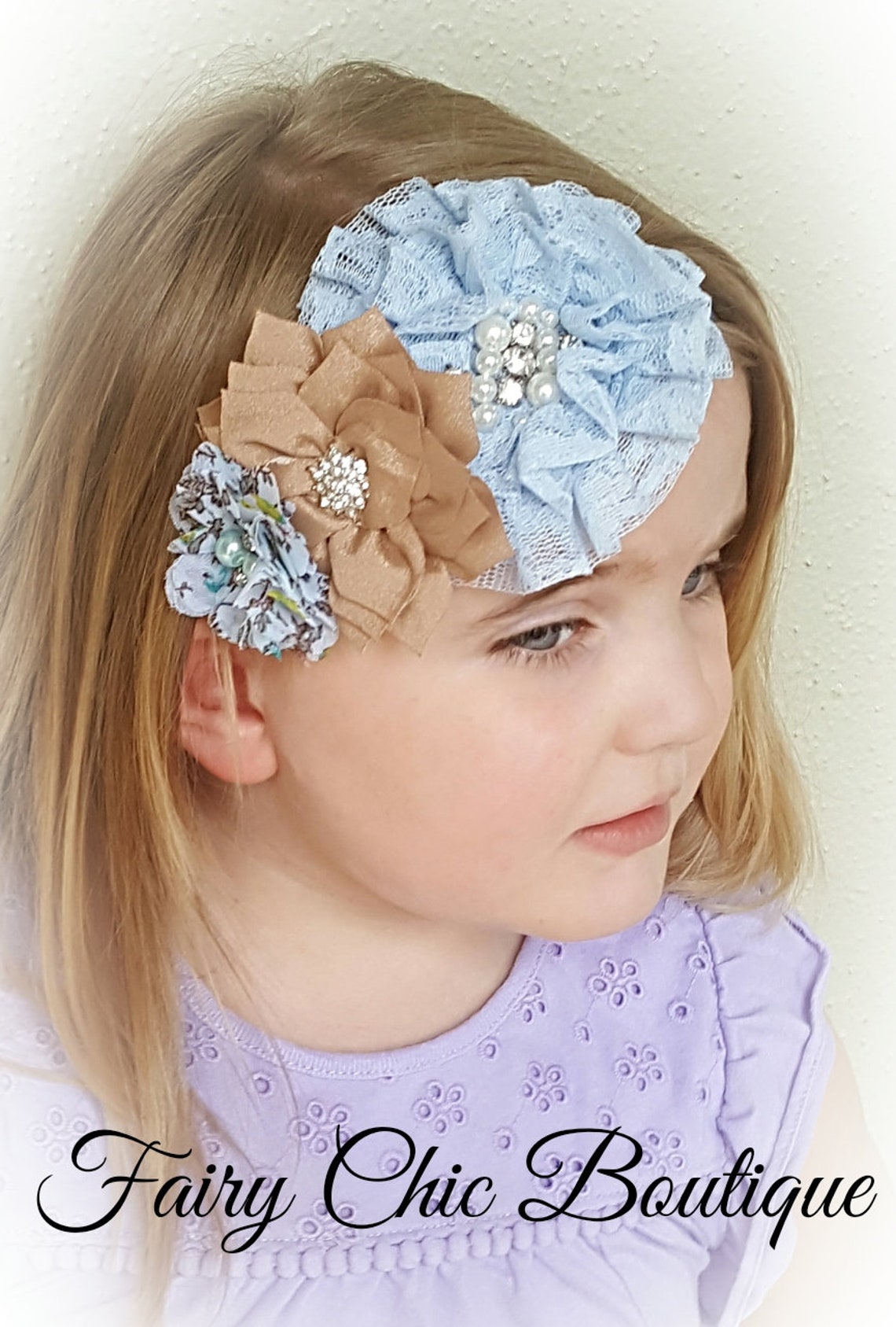 Baby Headband..shabby Chic Headband..baby Girl Headband.. Etsy