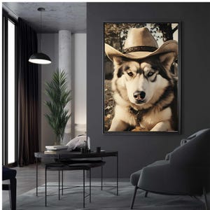 Western Woof: Vintage Cowboy Dog Digital Art Print