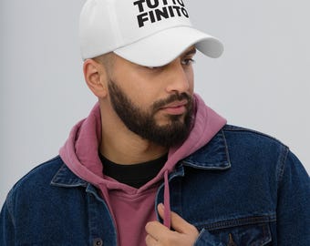TUTTO FINITO Italian Hat - Funny Italian Writing Cap - Baseball Cap - Original Italian Gift