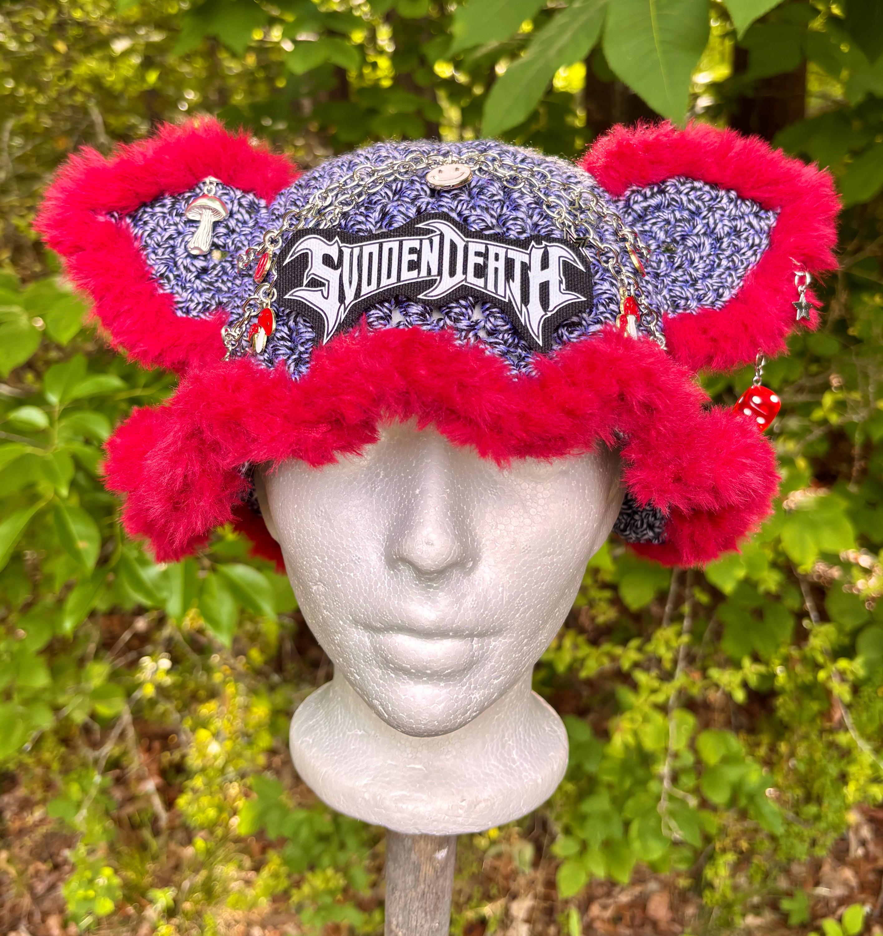 Furry Red Bucket Hat - Etsy display picture 3