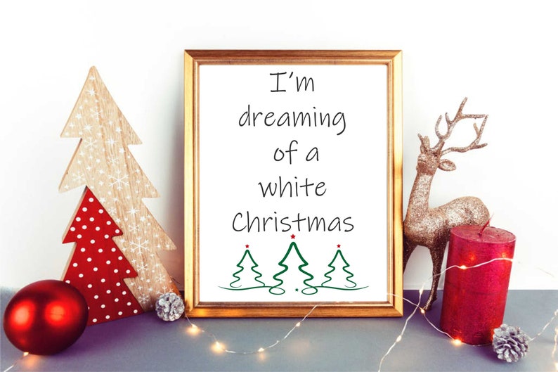 Modern Christmas Lyrics Printable White Christmas Etsy