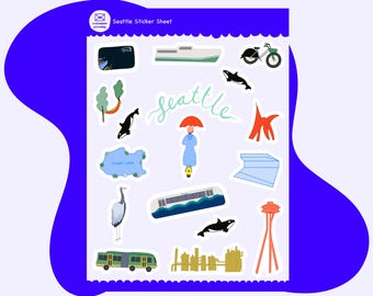 Mikro-Seattle Aufkleber / Mikrofaser Aufkleber / Mikrofaser Aufkleber / Mikrofaser Aufkleber / Minimalist Geschenk / Journaling Geschenk / Geschenk für Seatlite