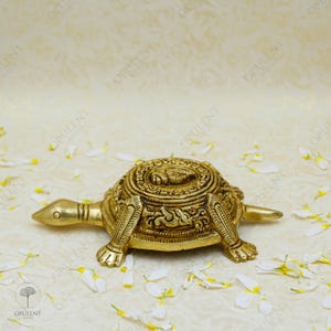 Brass Tortoise Statue: Feng Shui Turtle for Luck & Prosperity