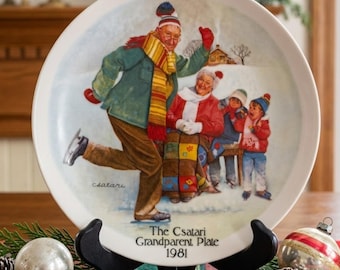Vintage 1981 Knowles The Skating Lesson Joseph Csatari Grandparent Plate 3618J