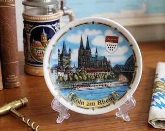 Vintage Cologne Germany Souvenir Plate - Köln am Rhein Mini Plate 3.75" Round