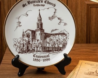 Vintage 1986 St Patrick's Church Lethbridge Alberta Centennial Collector Plate 7"