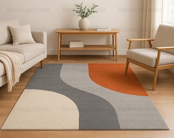 Modern Abstract Geometric Area Rug | ...