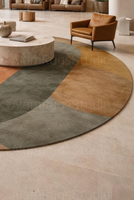 Luxury Round Hand Tufted Area Rug,4x4 5x5 6x6 7 X 7 Ft Modern Abstract ...
