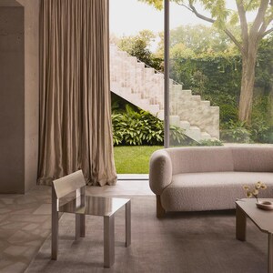 Hand tufted solid brown wool rug in modern living room, minimalist neutral carpet with soft texture and luxury finish for home decor