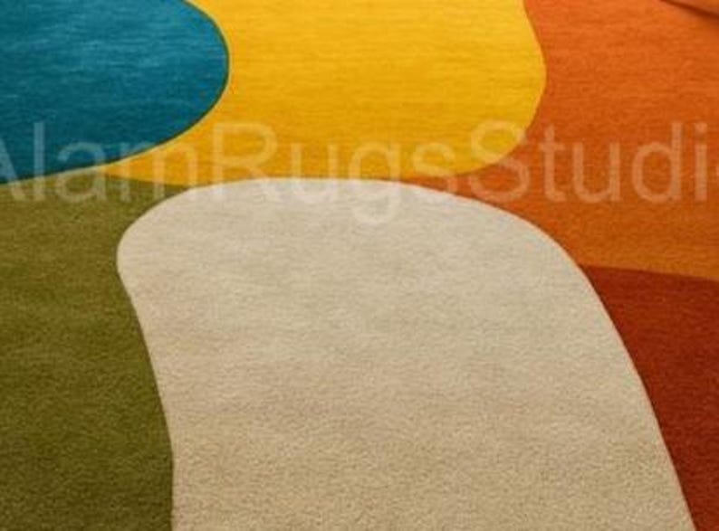 Modern Abstract Colorblock Rug4x6 5 X 7 Ft Handmade Wool Area Carpet in ...