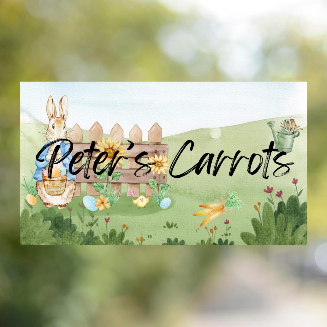 Peter Rabit Kids Party Baby Shower Food Card Tenplate - Etsy