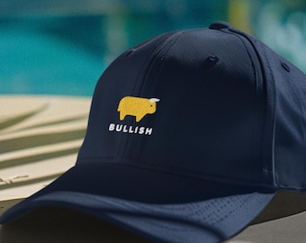Bullish Dad Hat - Stock Market Cap, Crypto Trader Hat, Wall Street Gift, Finance Bro Hustle Merch, Embroidered Baseball Cap for Investor