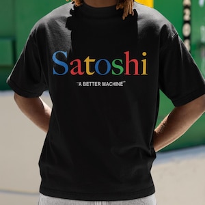 Satoshi Retro T-Shirt - Bitcoin Parody Tee, Search Engine Colorful Logo, Streetwear Graphic Top Crypto Finance Gift