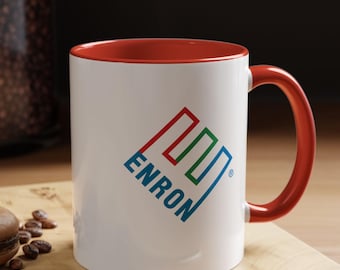 Enron Coffee Mug Risk Management Department Logo | Retro Wall Street Finance Meme Cup, Funny Trader Investor Gift | Chart Kings