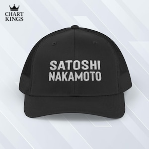 Satoshi Nakamoto Trucker Hat Bitcoin Cap for Crypto Fans, Minimalist Blockchain Streetwear, Adjustable Snapback Gift DeFi