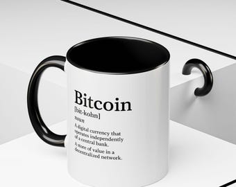 Bitcoin Definition Mug 11oz & 15oz Ceramic Coffee Cup for Crypto Traders and Bitcoin Enthusiasts | Home Office Gift | Chart Kings