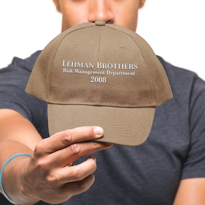 Lehman Brothers Risk Management Dept. Hat Classic Dad Cap, Vintage Finance Meme Hat, Embroidered Wall Street Trader Investor Parody Gift