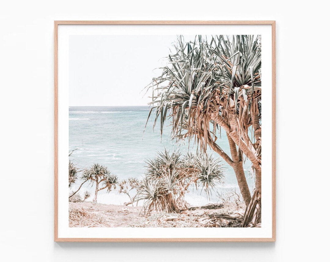 Australian Beach Print Pandanus Palm Coast Coastal Aussie Ocean Byron