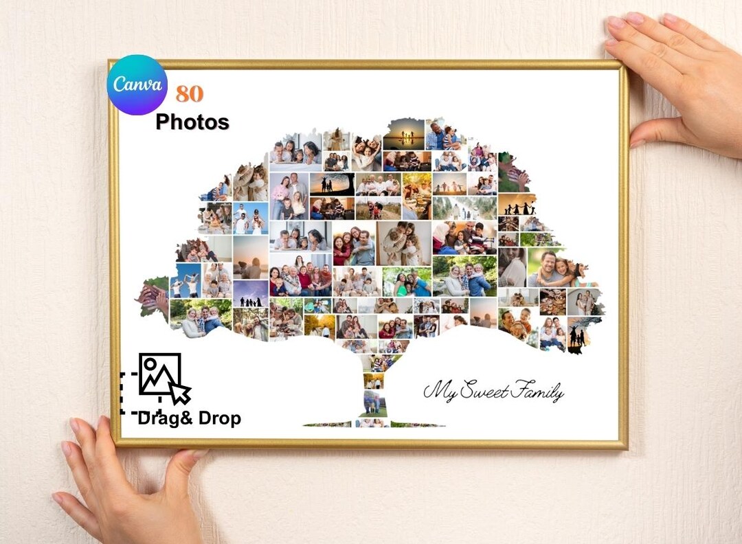 Family Tree Photo Collage Template – Canva Frames for Family Pictures ...