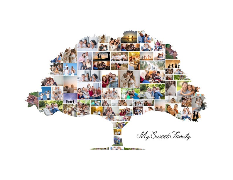 Family Tree Photo Collage Template – Canva Frames for Family Pictures ...