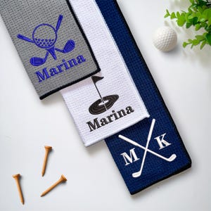 Toalla de golf bordada, toalla de golf personalizada, regalo para amantes del golf, toalla de golf con monograma, regalo de golf personalizado para papá, regalos para padrinos de boda
