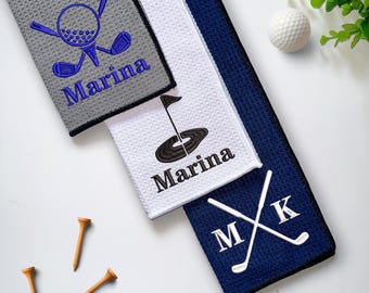 Personalized Embroidered Golf Towel: Microfiber, Custom Monogram,Fathers Day Gift
