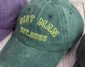 Personalized Embroidered Dad Hat, Custom Vintage Baseball Cap, Adjustable Cotton Hat Gift