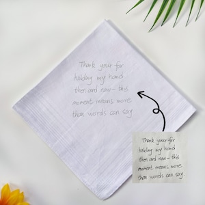 Personalisiertes Taschentuch - Personalisiertes Taschentuch | Personalisiertes Geschenk für Braut-Bräutigam-Eltern | Kalligraphie-Taschentuch