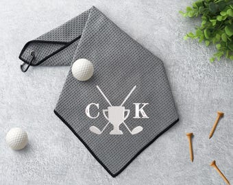 Personalized Embroidered Microfiber Golf Towel: Custom Logo Gifts,Fathers Day Gift